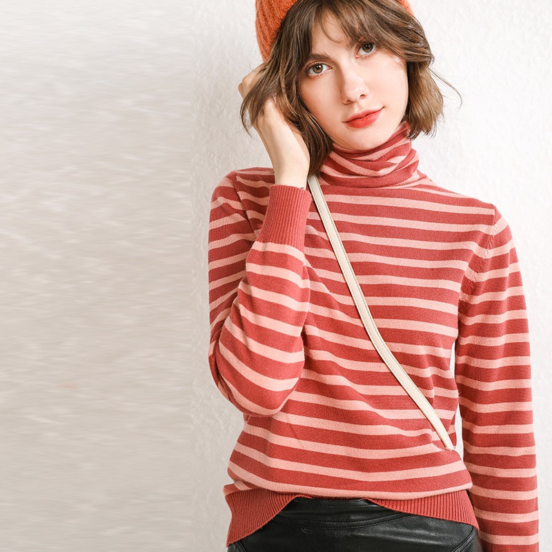 Sweater Women Striped Autumn Winter Female Bottoming Shirt Knitted Sweater Loose Turtleneck Long Sleeve Pullover Women, Black
Sweater Women Striped Autumn Winter Female Bottoming Shirt Knitted Sweater Loose Turtleneck Long Sleeve Pullover Women, Black