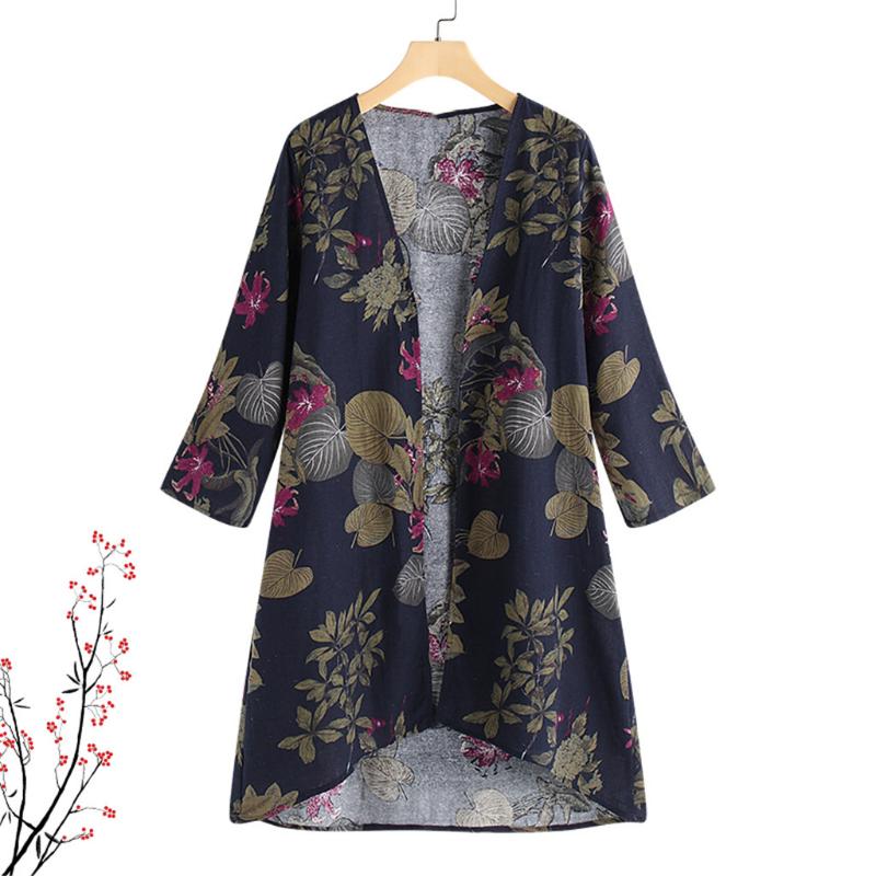 Women Casual Vintage Kimono Cardigan Ladies Summer Long Shirts Streetwear Half Sleeve V Neck Tunic Floral Print Blouse Blusas, Navy blue
Women Casual Vintage Kimono Cardigan Ladies Summer Long Shirts Streetwear Half Sleeve V Neck Tunic Floral Print Blouse Blusas, Navy blue