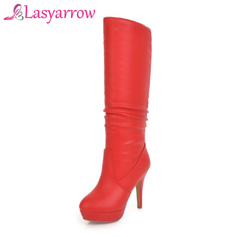 Lasyarrow Women's Winter Boots High Heels Platform Shoes Woman Round Toe Platform Plush Boots Slip on Warm Knee Botas MujerRM169, Black
Lasyarrow Women's Winter Boots High Heels Platform Shoes Woman Round Toe Platform Plush Boots Slip on Warm Knee Botas MujerRM169, Black
