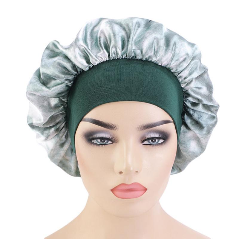 Women Satin Bonnet Tie-dyed Nightcap Wide Side Sleeping Cap Soft Elastic Band Chemotherapy Hats, Green
Women Satin Bonnet Tie-dyed Nightcap Wide Side Sleeping Cap Soft Elastic Band Chemotherapy Hats, Green