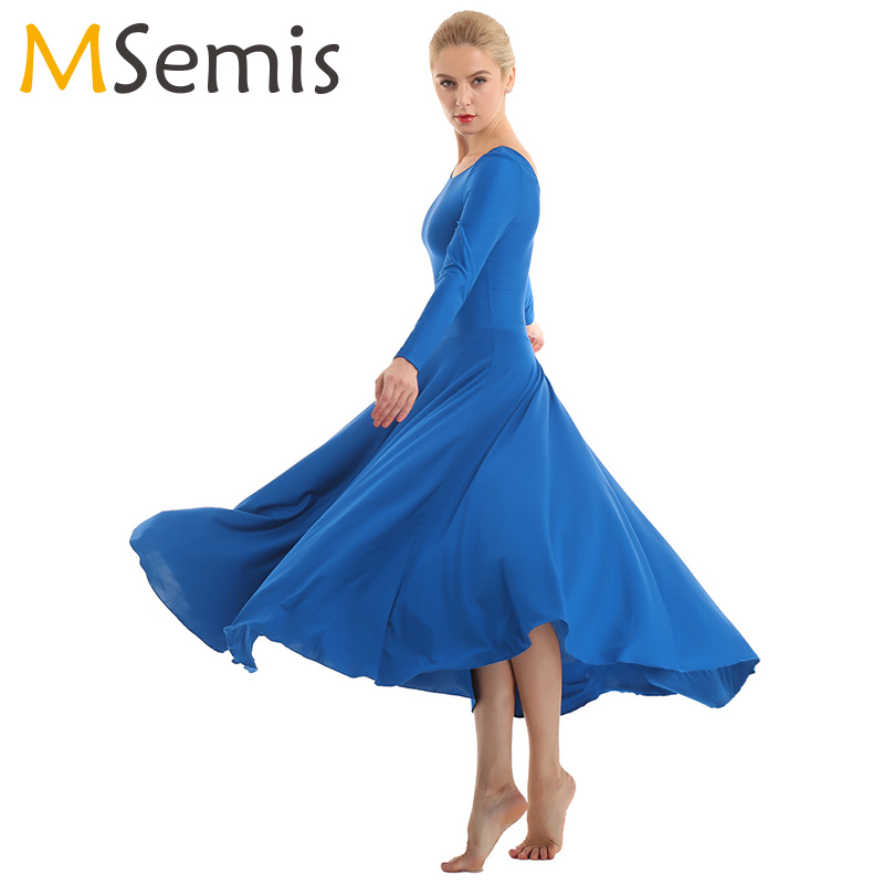 Women Lyrical Dance Costume Ballet Dress Polyester Round Neck Long Sleeves Loose Fit Liturgical Praise Dance Dress Ballet, Black
Women Lyrical Dance Costume Ballet Dress Polyester Round Neck Long Sleeves Loose Fit Liturgical Praise Dance Dress Ballet, Black