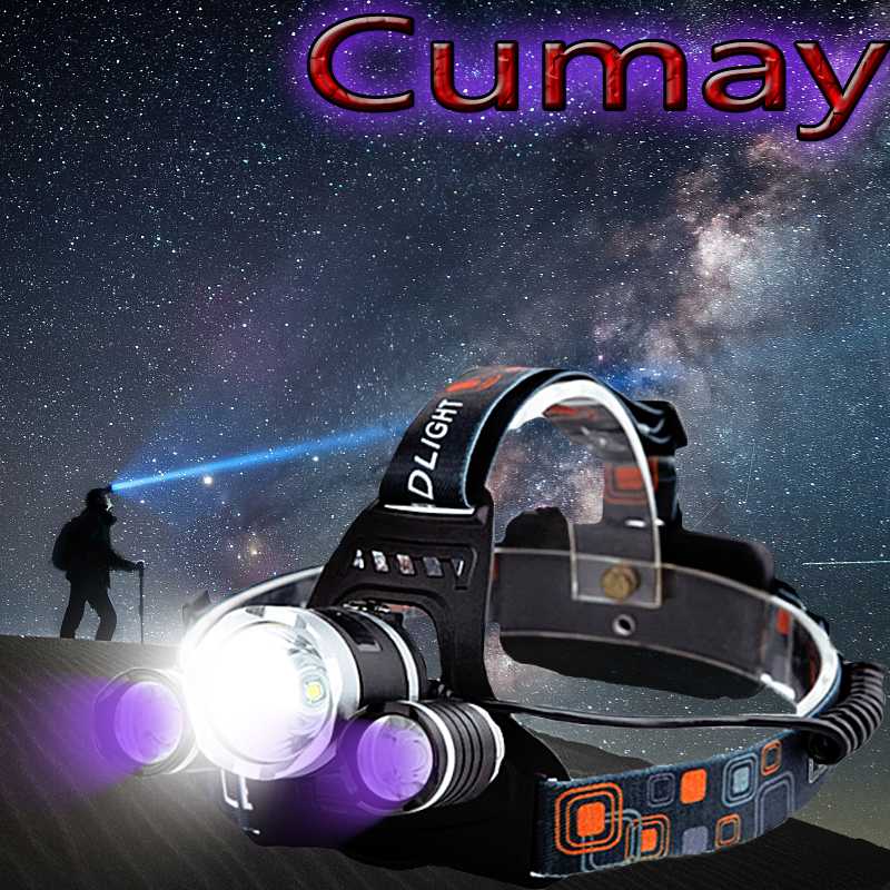 3 LED Headlight 8000LM XM-L T6 UV LED Headlamp 395nm Ultraviolet Rechargeable Head lamp lampe frontale 18650 Battery Charger
3 LED Headlight 8000LM XM-L T6 UV LED Headlamp 395nm Ultraviolet Rechargeable Head lamp lampe frontale 18650 Battery Charger