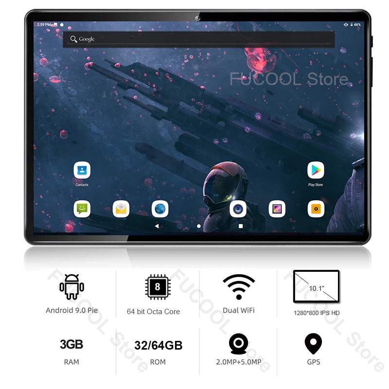 New 10 inch Octa Core tablet Andriod 9.0 OS 4G LTE Phone Call 1280*800 IPS Screen 3GB RAM 32GB ROM Type-C 5G Wifi GPS Netflix, Black
New 10 inch Octa Core tablet Andriod 9.0 OS 4G LTE Phone Call 1280*800 IPS Screen 3GB RAM 32GB ROM Type-C 5G Wifi GPS Netflix, Black