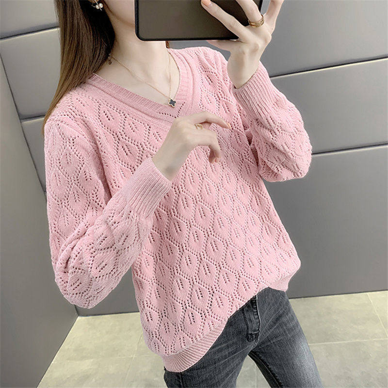 Spring and Autumn V-neck Ladies Pullover Sweater 2020 New Hollow Western Style Thin Commuter Knitwear All-match Top, Yellow
Spring and Autumn V-neck Ladies Pullover Sweater 2020 New Hollow Western Style Thin Commuter Knitwear All-match Top, Yellow