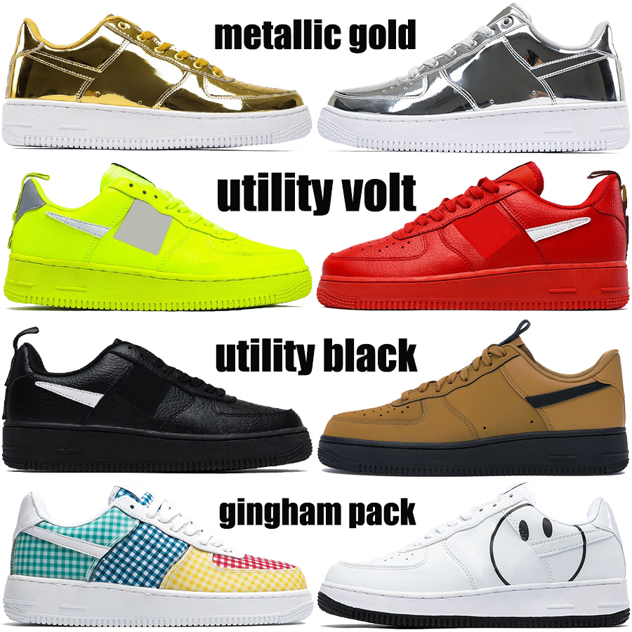 New low 1 mens casual shoes metallic gold utility volt red black gingham pack tartan white fashion men women trainers sneakers, 5 us dollars for box
New low 1 mens casual shoes metallic gold utility volt red black gingham pack tartan white fashion men women trainers sneakers, 5 us dollars for box