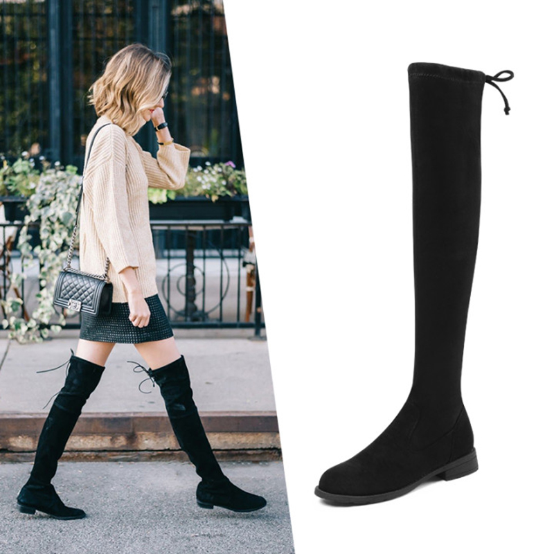 2020 Winter Thigh High Boots For Women Over Knee Boots Ladies Flats Black Slim Warm Shoes Woman Elastic Botas altas Mujer, Blue
2020 Winter Thigh High Boots For Women Over Knee Boots Ladies Flats Black Slim Warm Shoes Woman Elastic Botas altas Mujer, Blue