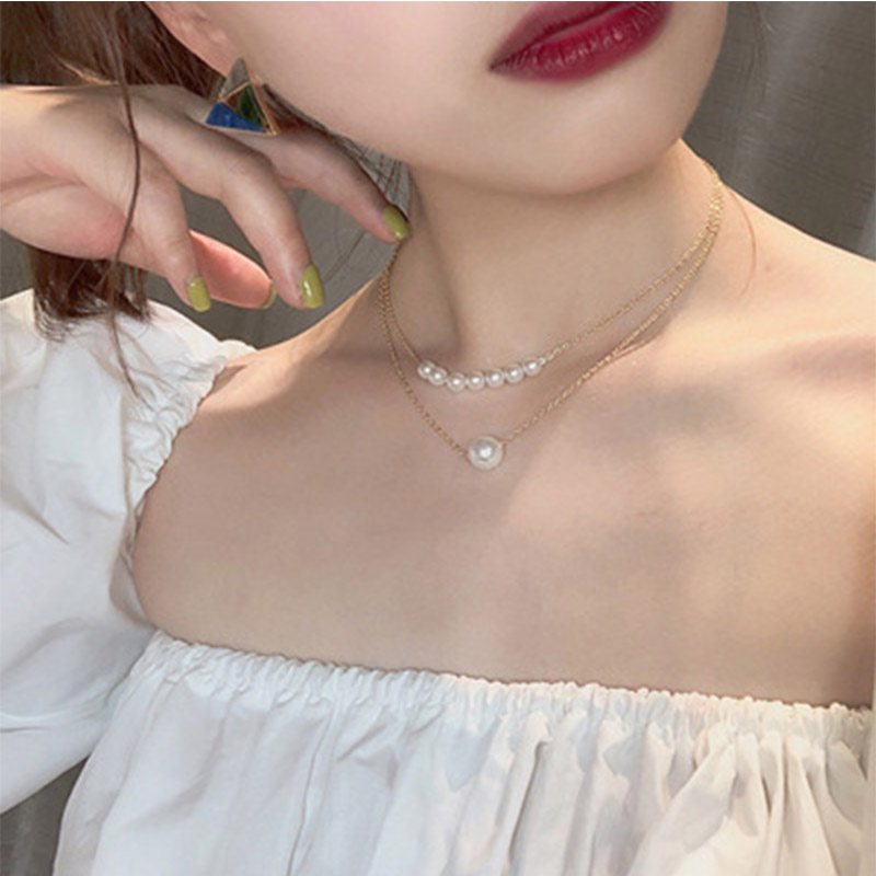 Chokers COWBREAD Double-layer Women Necklace Pearl Choker Thin Korean Style Wild Clavicle Chain Neck Fashion Jewelry
Chokers COWBREAD Double-layer Women Necklace Pearl Choker Thin Korean Style Wild Clavicle Chain Neck Fashion Jewelry