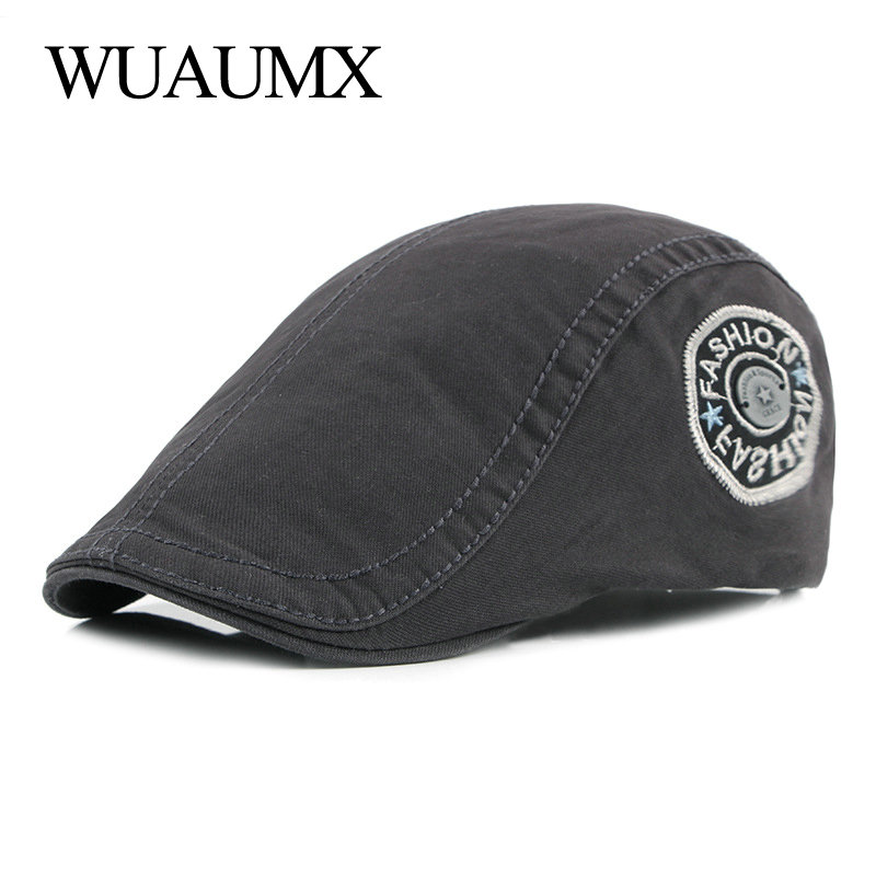 Berets Wuaumx Unisex Fashion Summer Hat Men Women Peaked Cap Solid Cotton Duckbill Painter Sboy Adjustable Casquette, Black 
Berets Wuaumx Unisex Fashion Summer Hat Men Women Peaked Cap Solid Cotton Duckbill Painter Sboy Adjustable Casquette, Black