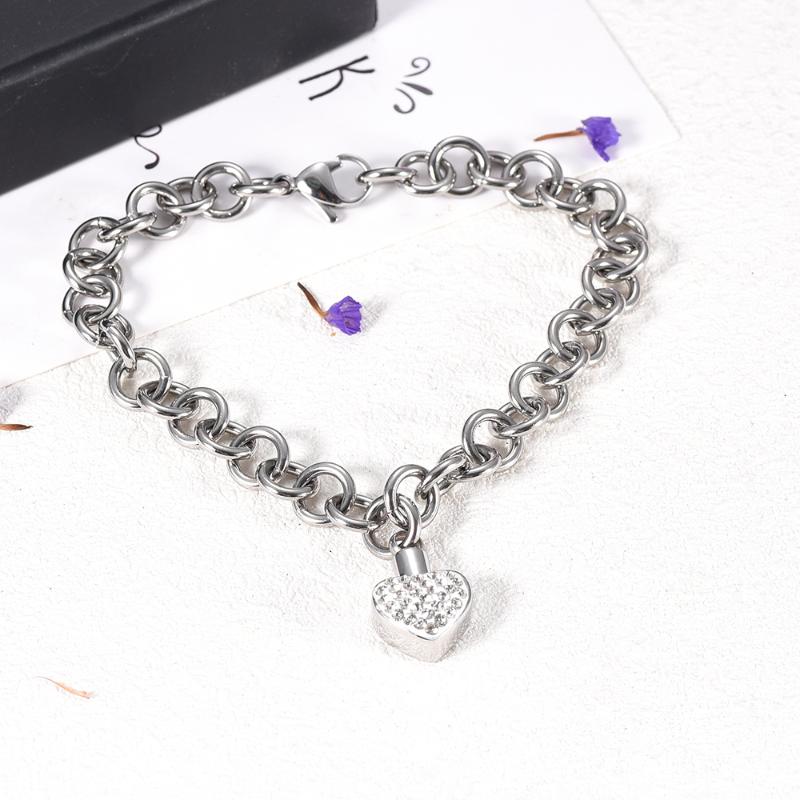 Stainless Steel Heavy Link Chain Bracelet with Cremation Urn Pendant for Ashes Keepsake Cremation Jewelry Lobster Clasp
Stainless Steel Heavy Link Chain Bracelet with Cremation Urn Pendant for Ashes Keepsake Cremation Jewelry Lobster Clasp