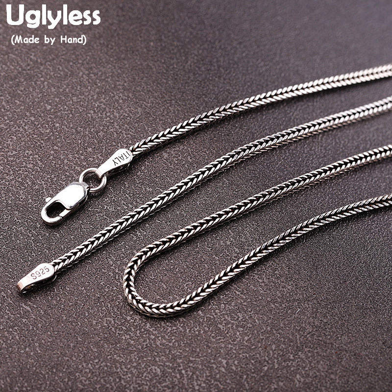 Uglyless 1/1.6MM Thai Silver Snake Bone Chains Necklaces for Men Women Unisex Solid 925 Silver Necklaces NO Pendant Jewelry C097
Uglyless 1/1.6MM Thai Silver Snake Bone Chains Necklaces for Men Women Unisex Solid 925 Silver Necklaces NO Pendant Jewelry C097