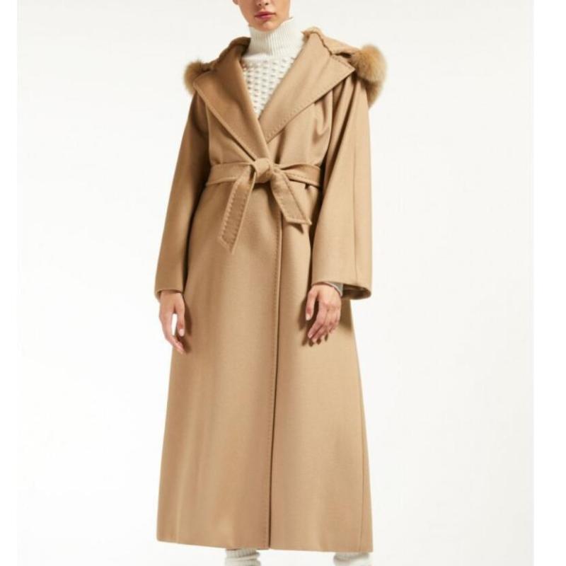 Woolen Coat 2020 Winter Women Jacket New Fashion With Fur Collar Hooded Outerwear Mid Long loose belted Female Blends Coats, Camel
Woolen Coat 2020 Winter Women Jacket New Fashion With Fur Collar Hooded Outerwear Mid Long loose belted Female Blends Coats, Camel