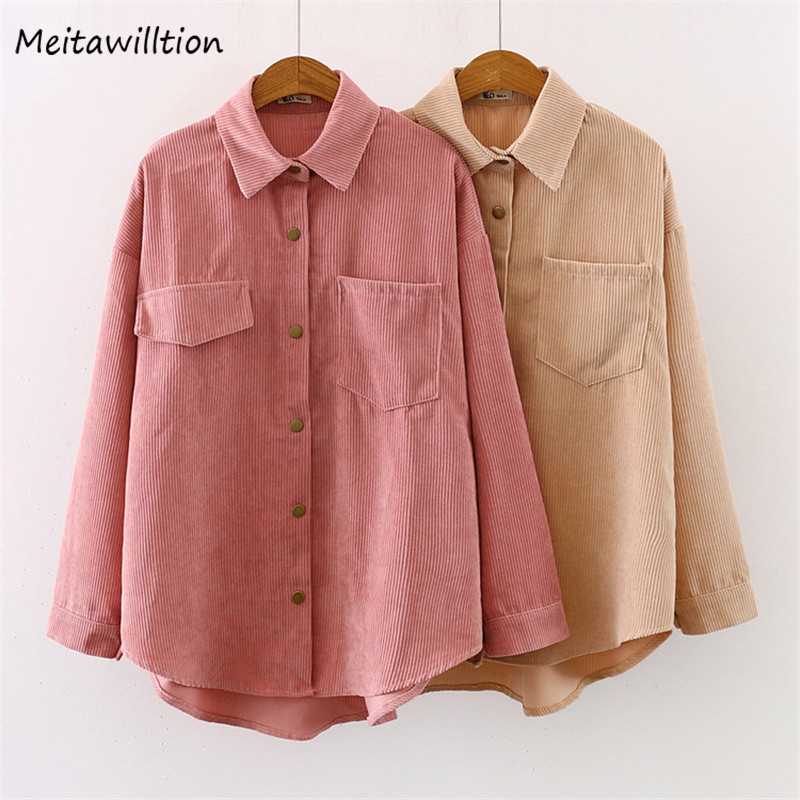 2020 Vintage Loose Corduroy Blouse Shirt Autumn Casual Long Sleeve Solid Shirts Women Korean Harajuku Pocket Tops, Jnj8152 pink
2020 Vintage Loose Corduroy Blouse Shirt Autumn Casual Long Sleeve Solid Shirts Women Korean Harajuku Pocket Tops, Jnj8152 pink