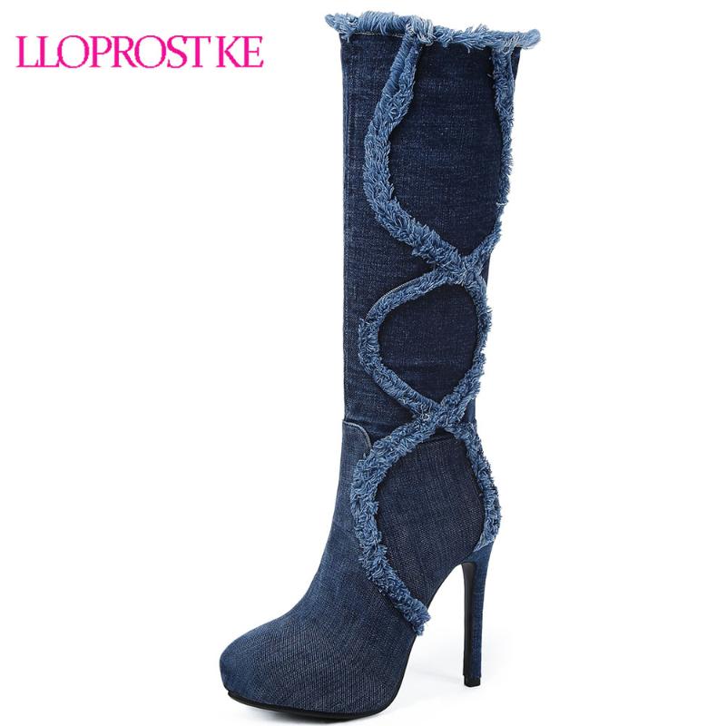Lloprost ke New Black Blue Fashion Knee High Boots Female Denim Thin High Heel Motorcycle Boots Side Zipper Shoes Woman D323
Lloprost ke New Black Blue Fashion Knee High Boots Female Denim Thin High Heel Motorcycle Boots Side Zipper Shoes Woman D323