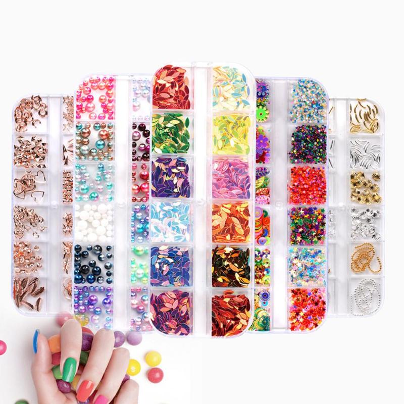 Blue ZOO Nail Glitter Art Decorations Crystal Sequins for UV Nail Polish Jewelry