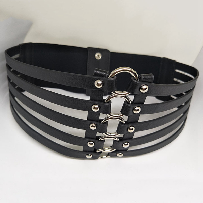 Women metal wide belt hollow leather girl belt alloy elastic lady multilayer belts Vintage Leather Strap Buckle, Black
Women metal wide belt hollow leather girl belt alloy elastic lady multilayer belts Vintage Leather Strap Buckle, Black