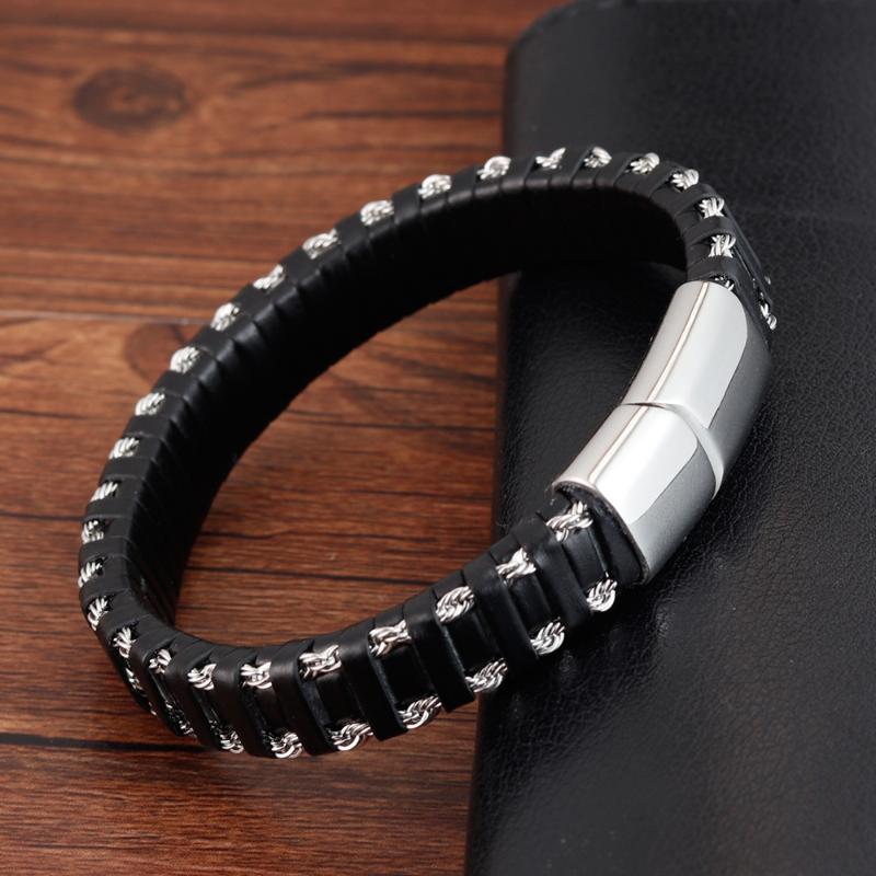 Vintage Bracelets & Bangles for Mens Gift Black Leather Braid Bracelet Knitted Magnetic Clasp Bracelet Men Jewelry
Vintage Bracelets & Bangles for Mens Gift Black Leather Braid Bracelet Knitted Magnetic Clasp Bracelet Men Jewelry