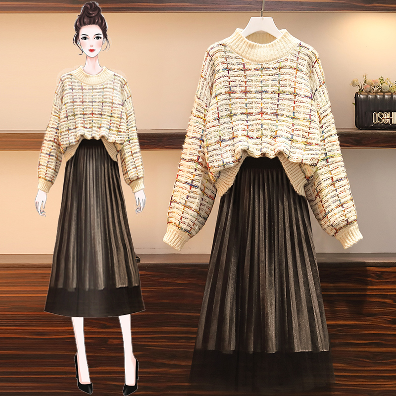big yards new winter sweater pleated skirt leisure suits women pullover top younger sister two-piece outfit knitwear big size
big yards new winter sweater pleated skirt leisure suits women pullover top younger sister two-piece outfit knitwear big size