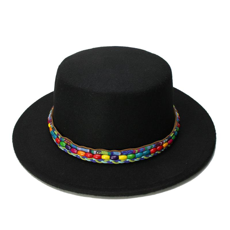 LUCKYLIANJI Women Men Vintage 100% Wool Wide Brim Cap Pork Pie Porkpie Bowler Hat Nation Wind Bead Leather Band (57cm/Adjusted, Black
LUCKYLIANJI Women Men Vintage 100% Wool Wide Brim Cap Pork Pie Porkpie Bowler Hat Nation Wind Bead Leather Band (57cm/Adjusted, Black