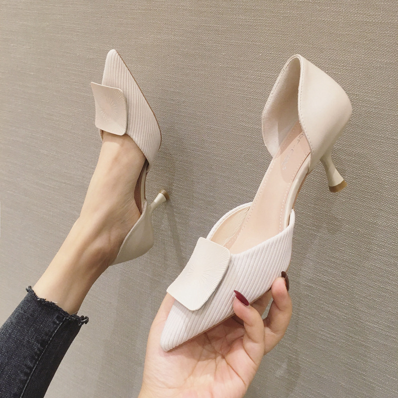 Fashion Lady High Pumps Spring Summer Two Piece Pointed Side Empty Design Lady's Singal shoes, Black
Fashion Lady High Pumps Spring Summer Two Piece Pointed Side Empty Design Lady's Singal shoes, Black