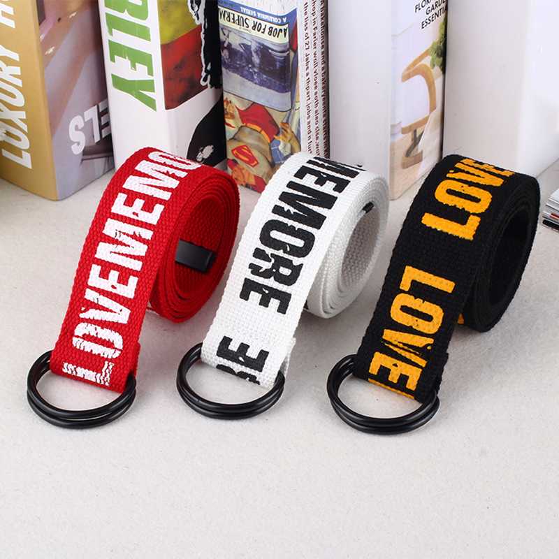 Fashion New 1PC Harajuku Unisex Female Double D Ring For Jeans Belt Long Belts Letter Printed Canvas Strap, White
Fashion New 1PC Harajuku Unisex Female Double D Ring For Jeans Belt Long Belts Letter Printed Canvas Strap, White