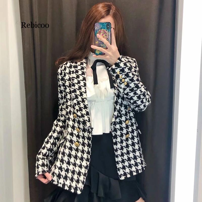 Women Autumn Fashion Houndstooth Hairy Jacket Black&White Vintage V-neck Tweed Streetwear Outwear Jackets chaqueta mujer, Plaid
Women Autumn Fashion Houndstooth Hairy Jacket Black&White Vintage V-neck Tweed Streetwear Outwear Jackets chaqueta mujer, Plaid
