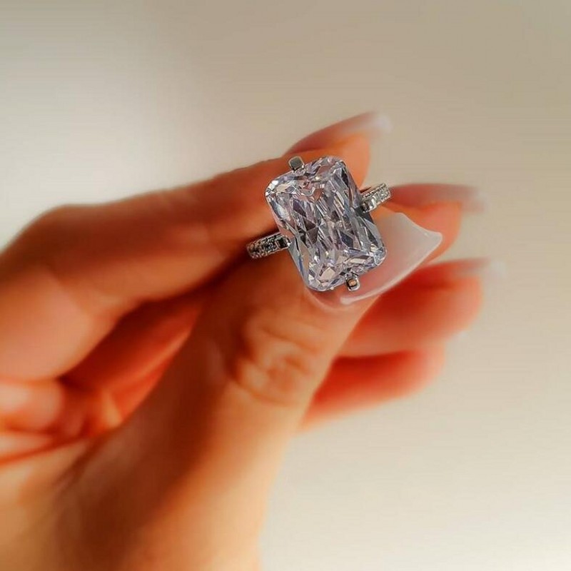 Ins Top Sell Simple Fashion Jewelry Real 925 Sterling Silver 7 Style Pear Cut White Topaz CZ Diamond Eternity Party Women Wedding Band Ring