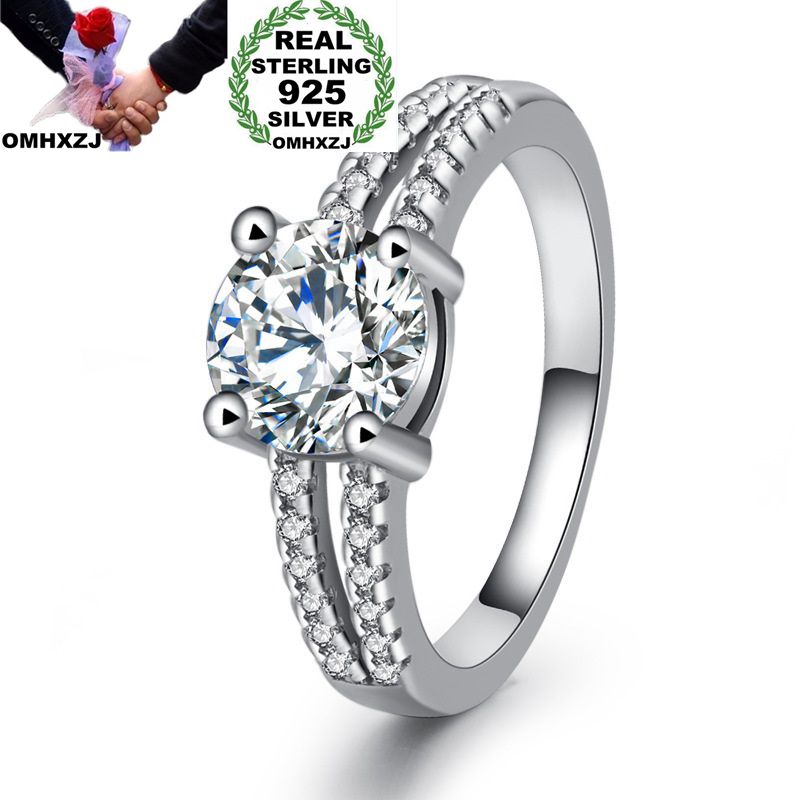 OMHXZJ Wholesale European Fashion Woman Man Party Wedding Gift Silver White Round Zircon 925 Sterling Silver Ring RR20
OMHXZJ Wholesale European Fashion Woman Man Party Wedding Gift Silver White Round Zircon 925 Sterling Silver Ring RR20