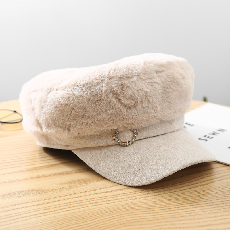 New flat-top plush beret women's solid color thickened warm painter hat British wild octagonal hat
New flat-top plush beret women's solid color thickened warm painter hat British wild octagonal hat