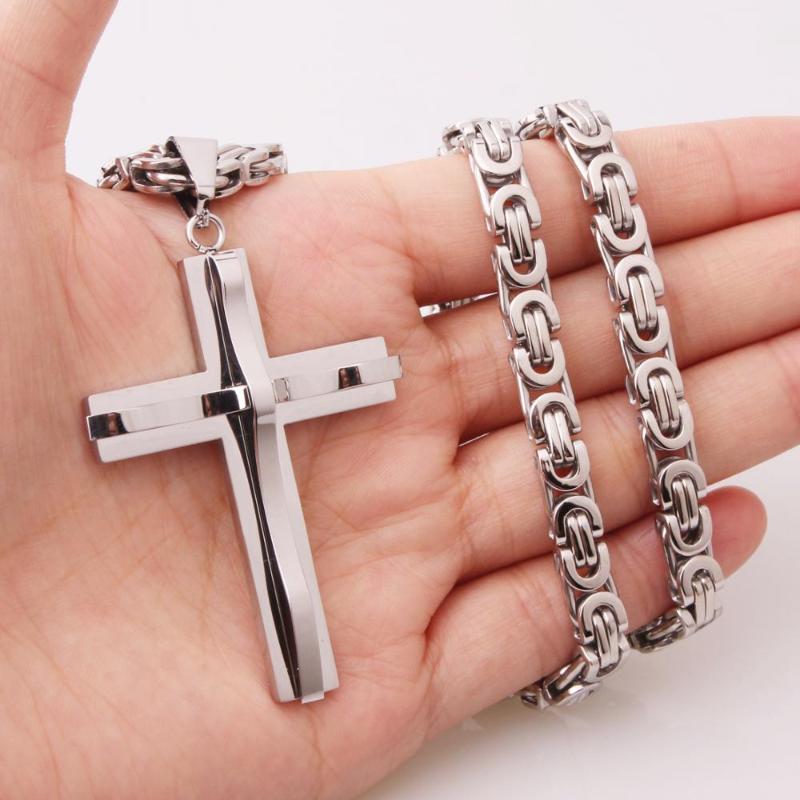 Hot Selling Top Stainless Steel Cross Necklaces Crucifix Pendant Necklace for men Vintage Stainless Steel Men Byzantine Chain
Hot Selling Top Stainless Steel Cross Necklaces Crucifix Pendant Necklace for men Vintage Stainless Steel Men Byzantine Chain