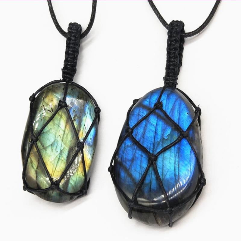 10 Pcs Handmade Weave Irregular Shape Labradorite Stone Pendant Rope Chain Necklace Attractive Design Jewelry
10 Pcs Handmade Weave Irregular Shape Labradorite Stone Pendant Rope Chain Necklace Attractive Design Jewelry
