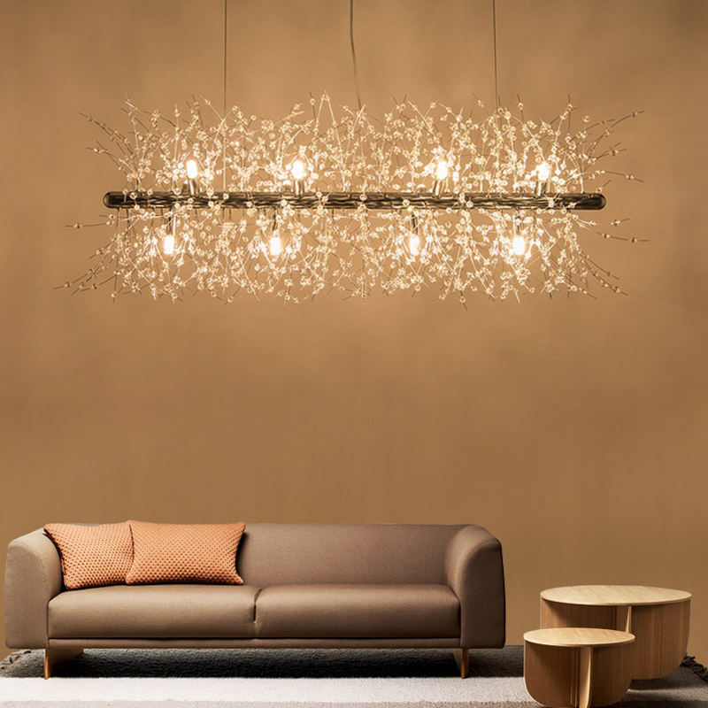 Dandelion Chandelier Crystal Chandelier Lighting LED Hanging Round Creative Crystal Beads pendant lights for Dining Room Living Room