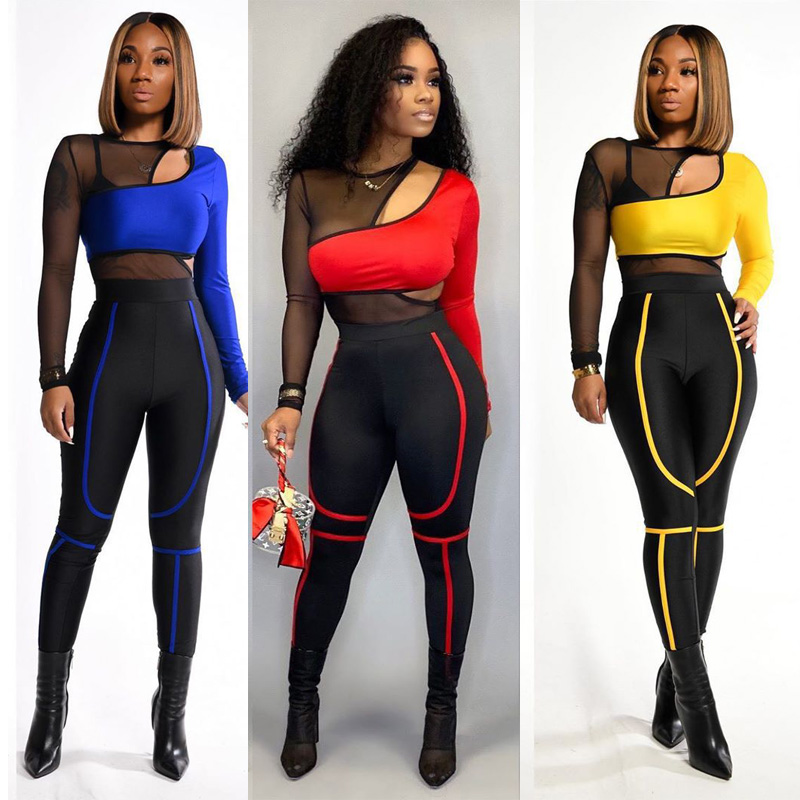 women sportswear 2 two piece tracksuits Sexy mesh patchwork hollow out top slim leggings trousers outfits set jogging plus size clothing, Yellow
women sportswear 2 two piece tracksuits Sexy mesh patchwork hollow out top slim leggings trousers outfits set jogging plus size clothing, Yellow