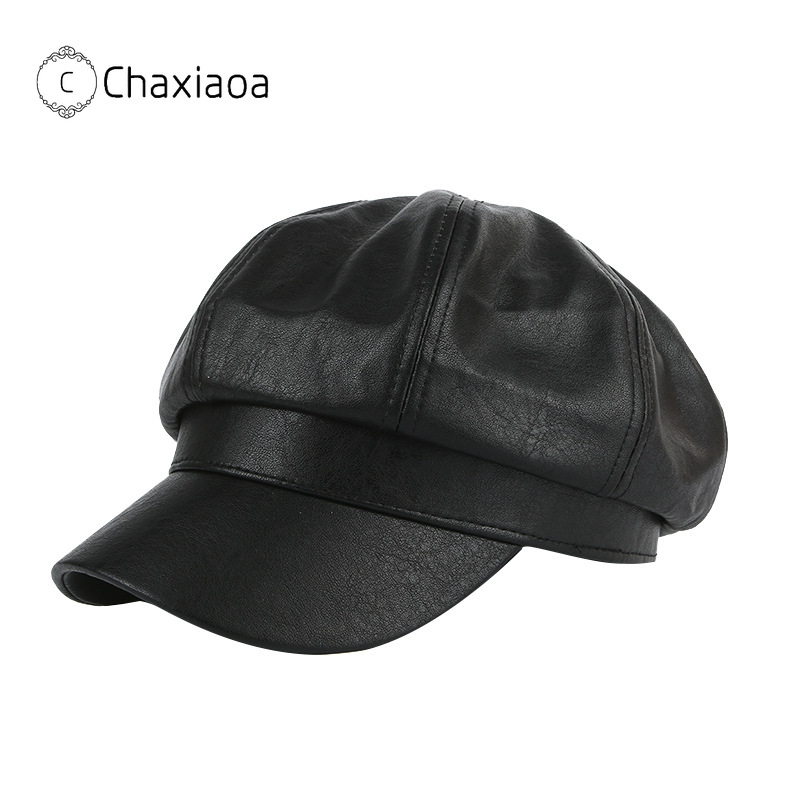 CHAXIAOA Women PU Peaked Beret Cap Girls Retro Solid Color Octagonal Cap Fall Painter Hats Classy Faux Leather Beret Hats X255, Brown
CHAXIAOA Women PU Peaked Beret Cap Girls Retro Solid Color Octagonal Cap Fall Painter Hats Classy Faux Leather Beret Hats X255, Brown
