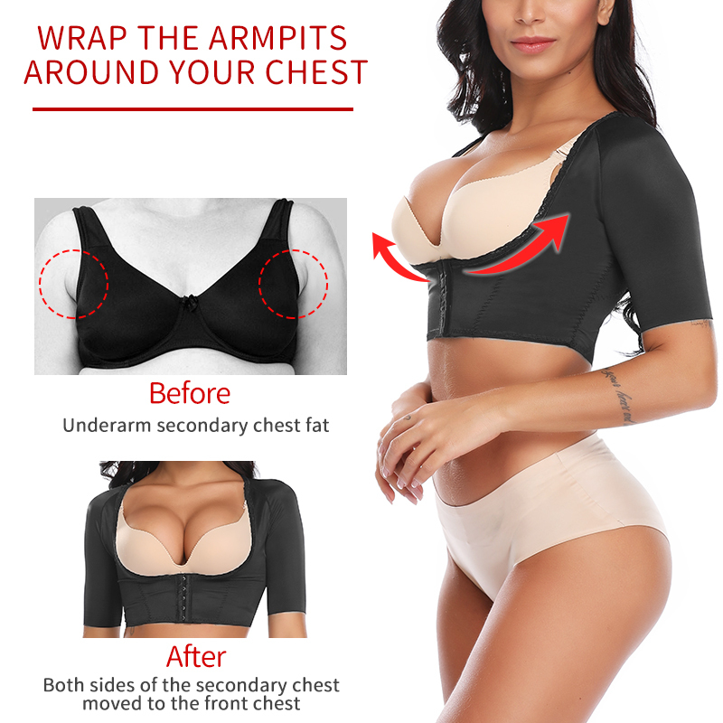 Upper Arm Shaper Post Slimmer Compression Sleeves Humpback Posture Corrector Tops Women Shoulder Shapewear Back Support 200922