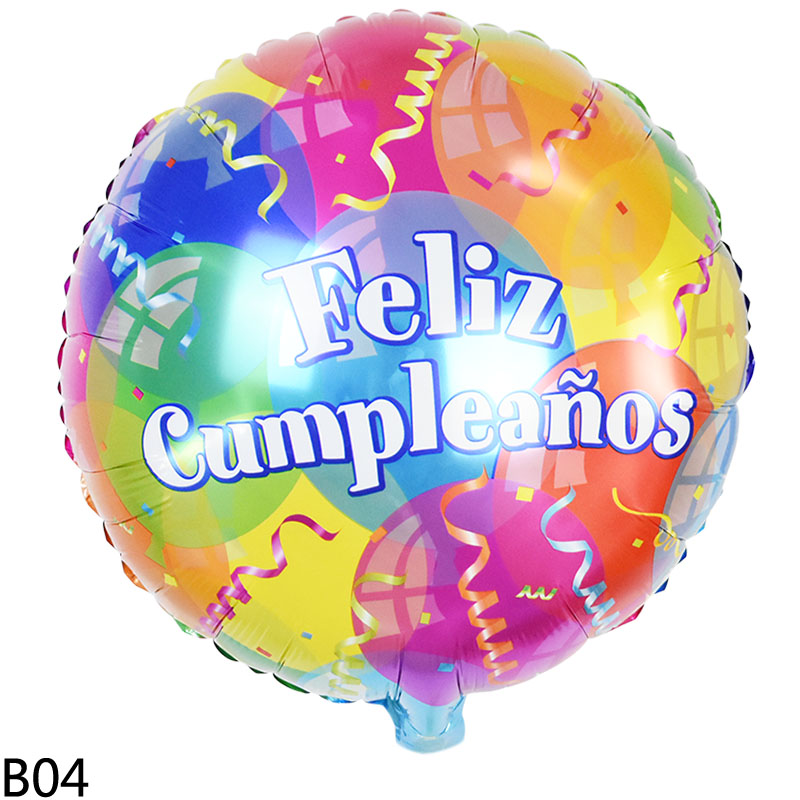 Spanish Happy Birthday Banner Flag Round Letter Feliz Cumpleanos Foil Balloon Baby Shower Kids Birthday Party Decoration Balloon