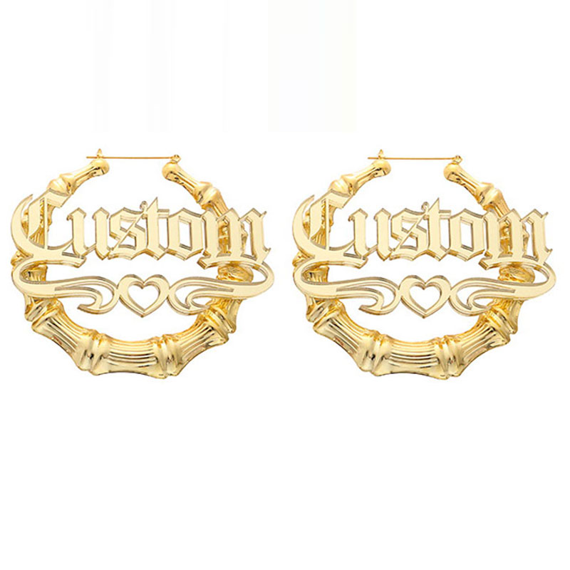 Custom Bamboo Earrings Acrylic Personalized Name Fashion Show Charming Earrings