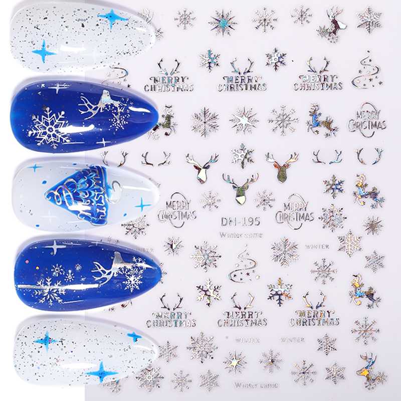 Christmas Gold Silver Snowflake 3D Nail Sticker Santa Claus Halloween Pumpkin Nail Stickers Laser Effect Art Decoration, 23
Christmas Gold Silver Snowflake 3D Nail Sticker Santa Claus Halloween Pumpkin Nail Stickers Laser Effect Art Decoration, 23