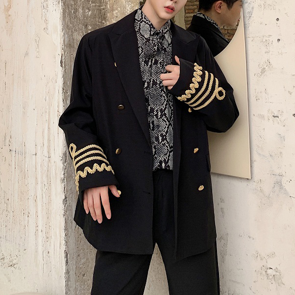 Hip Hop Streetwear Suit Jacket Outerwear Stage Blazer Hombre Vintage Double Breasted Loose Casual Suit Blazer Coat Uniform Male, Black
Hip Hop Streetwear Suit Jacket Outerwear Stage Blazer Hombre Vintage Double Breasted Loose Casual Suit Blazer Coat Uniform Male, Black