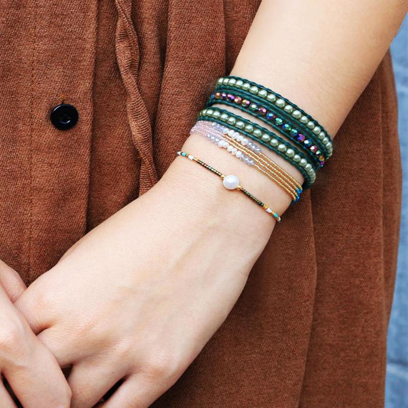 KELITCH Handmade Leather Bracelets for Women Woven Cuff Wrap Bracelet Crystal Beads Ethnic Tribal Bracelets Adjustable Bangles
KELITCH Handmade Leather Bracelets for Women Woven Cuff Wrap Bracelet Crystal Beads Ethnic Tribal Bracelets Adjustable Bangles