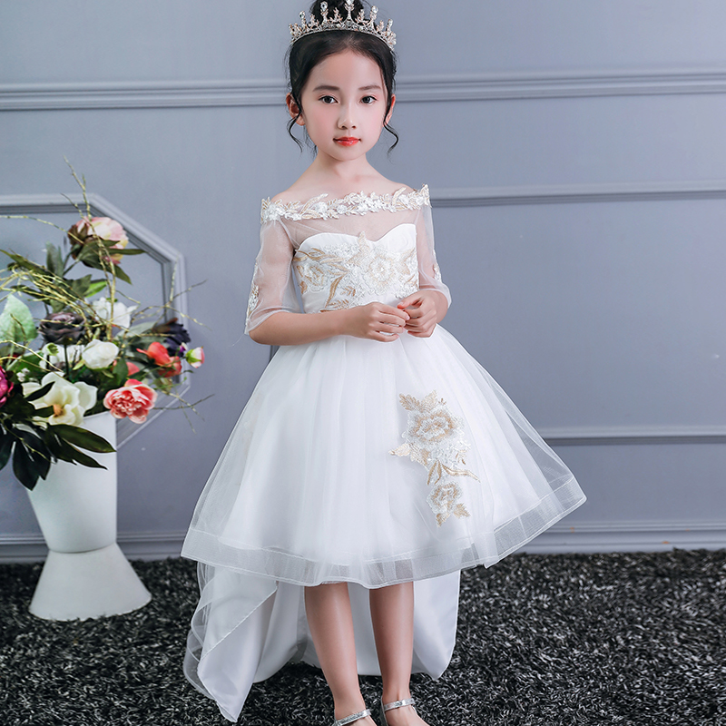 Girls Dresses For Wedding Tulle Lace Long Girl Dress Party Pageant Dress Children Princess Costume For Kids elegant Prom Dress T200917