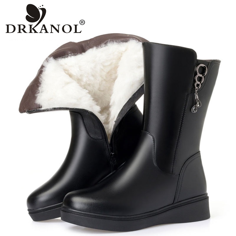 DRKANOL Big Size 35-43 Women Snow Boots Winter Thick Wool Warm Mid Calf Boots Women Fashion Soft Leather Low Wedge Cotton, Artificial plush
DRKANOL Big Size 35-43 Women Snow Boots Winter Thick Wool Warm Mid Calf Boots Women Fashion Soft Leather Low Wedge Cotton, Artificial plush