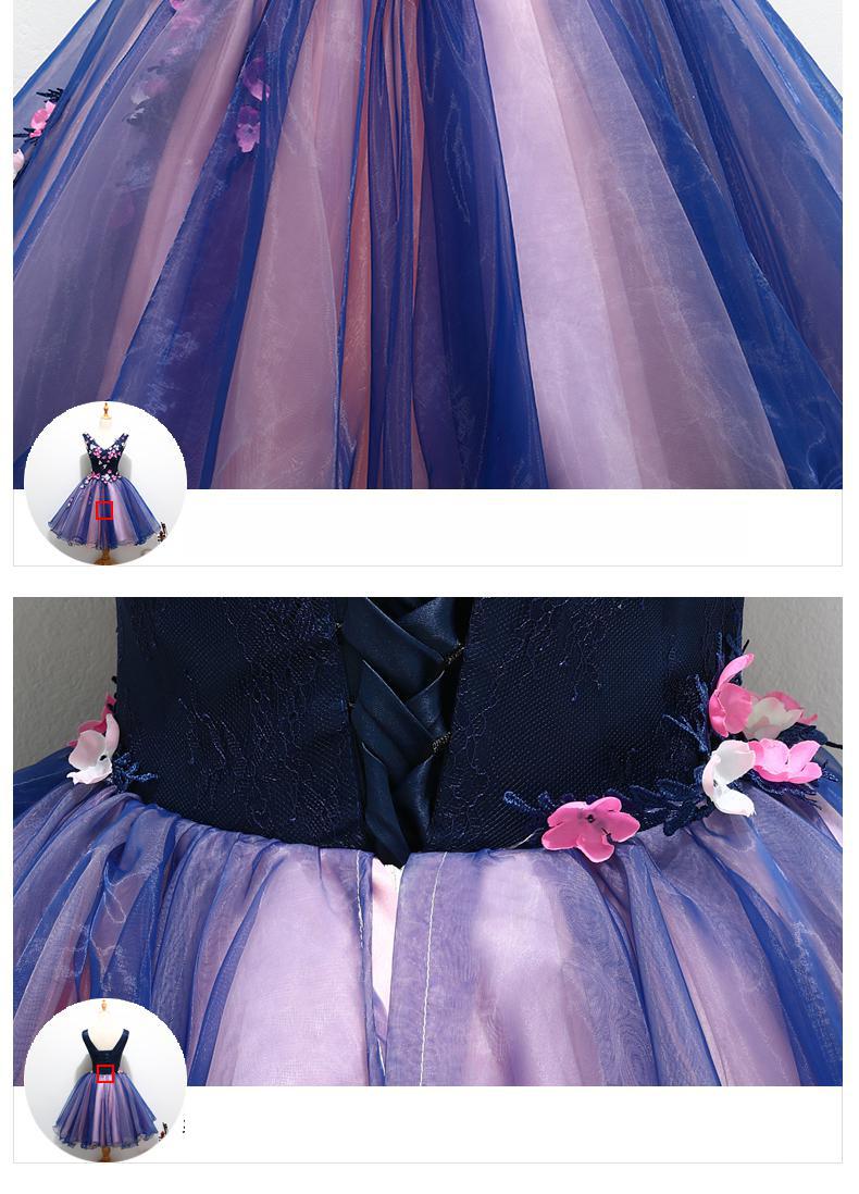 Party Prom Formal Dress V-neck Sleeveless Classic Flower Appliques Noble Ball Gown Sweet Quinceanera Dresses