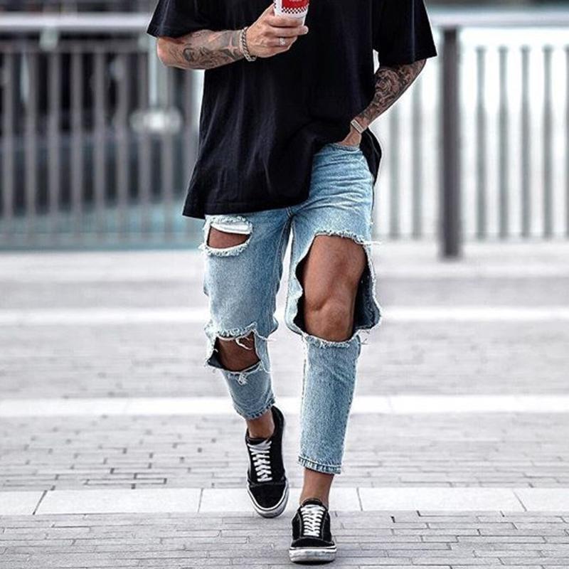Trendy Men Skinny Jeans Biker Destroyed Frayed Fit Denim Ripped Denim Pants Pencil Pants Hip Hop Streetwear 7.12
Trendy Men Skinny Jeans Biker Destroyed Frayed Fit Denim Ripped Denim Pants Pencil Pants Hip Hop Streetwear 7.12