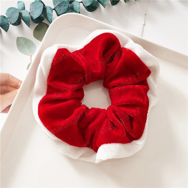 Christmas Velvet Hairbands Girls Hair Scrunchies Ponytail Holder Candy Elastic Hair Ties Ropes Head Pleuche Headwear Hair Accessories