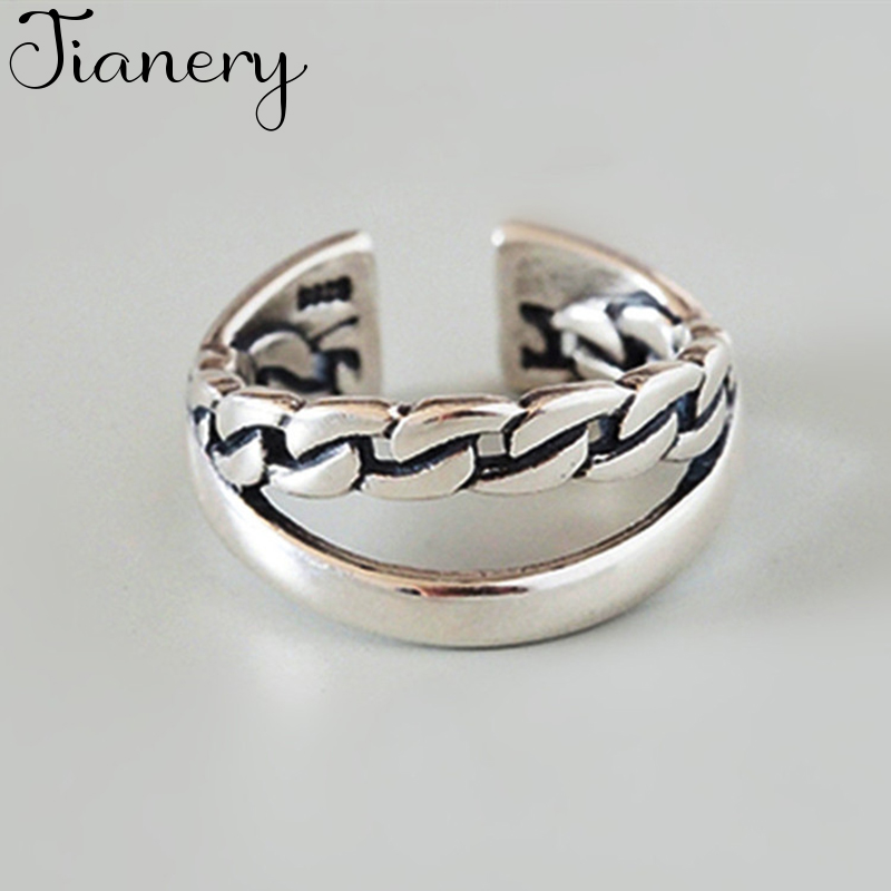 Double Layer Cross Lock Chain Thai Silver Color Ring Open Size Ring For Women Party Jewelry
Double Layer Cross Lock Chain Thai Silver Color Ring Open Size Ring For Women Party Jewelry