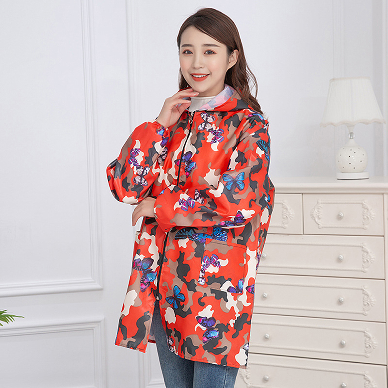 Aprons Fashion Waterproof Kitchen Apron Unisex Long Sleeve Gown Camouflage Oil-proof Men Adult OverallsZipper Household Clothes