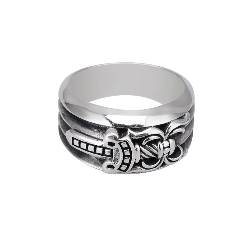 925 sterling silver handmade vintage band rings antique silver sword designer band rings for men women American European style nice gift