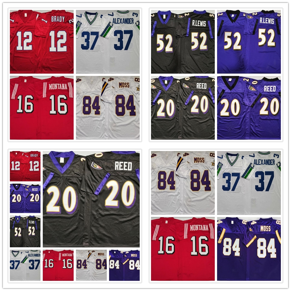 Ncaa football jerseys 84 moss 12 BRADY 37 ALEXANDER 6 MONTANA 52 LEWIS 20 REED puple black red white mens jersey all stitched, Purple
Ncaa football jerseys 84 moss 12 BRADY 37 ALEXANDER 6 MONTANA 52 LEWIS 20 REED puple black red white mens jersey all stitched, Purple