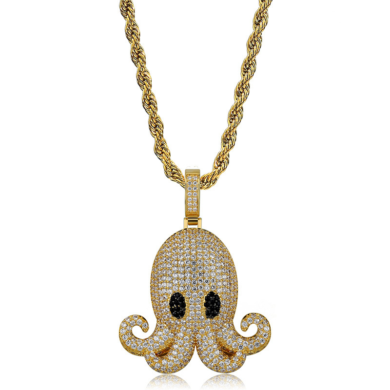 Tide brand explosion net red hip-hop octopus pendant copper micro-set zircon hip-hop men's street necklace
Tide brand explosion net red hip-hop octopus pendant copper micro-set zircon hip-hop men's street necklace
