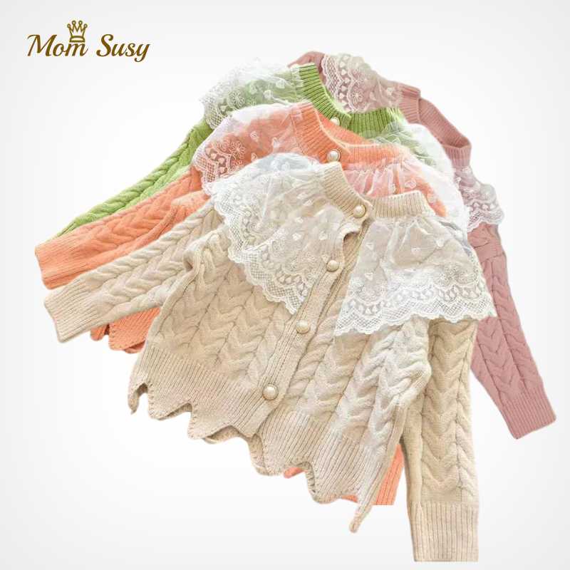 Baby Girls Sweater Cardigan Lace Collar Pearl Button Toddle Girl Sweater Coat Soft Warm Kids Outwear Clothes Spring Autumn 2-12Y
Baby Girls Sweater Cardigan Lace Collar Pearl Button Toddle Girl Sweater Coat Soft Warm Kids Outwear Clothes Spring Autumn 2-12Y